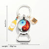 Metal Keychain Pendant With Tai Chi Gossip Pattern And Electroplating Design Fashion Style