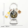 Metal Keychain Pendant With Tai Chi Gossip Pattern And Electroplating Design Fashion Style