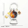 Metal Keychain Pendant With Tai Chi Gossip Pattern And Electroplating Design Fashion Style