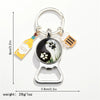 Metal Keychain Pendant With Tai Chi Gossip Pattern And Electroplating Design Fashion Style