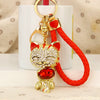 Metal Kitten Patterned Braided Rope Keychain