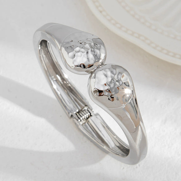 Metal Knotted Smooth Ins Style Geometric Electroplated Bracelet