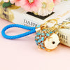 Metal Lamb Rhinestone Keychain Bag Pendant