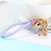 Metal Lamb Rhinestone Keychain Bag Pendant