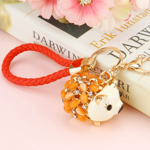 Metal Lamb Rhinestone Keychain Bag Pendant