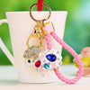 Metal Lamb Rhinestone Keychain Bag Pendant