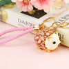Metal Lamb Rhinestone Keychain Bag Pendant