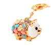 Metal Lamb Rhinestone Keychain Bag Pendant