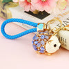 Metal Lamb Rhinestone Keychain Bag Pendant