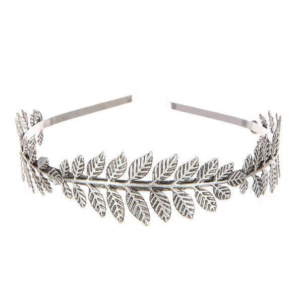 Metal Leaf Headbands Baroque Style Electroplated Hair Accessories