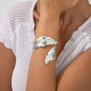 Metal Leaf Winding Exaggerated Wide Spring Opening Bracelet For Women Iron Electroplated Highend Design