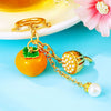 Metal Lion Rhinestone Creative Female Car Keychain Gift