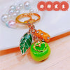 Metal Lion Rhinestone Creative Female Car Keychain Gift