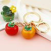 Metal Lion Rhinestone Creative Female Car Keychain Gift
