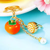 Metal Lion Rhinestone Creative Female Car Keychain Gift