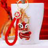 Metal Lion Rhinestone Creative Female Car Keychain Gift