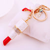 Metal Lipstick High Heels Car Keychain Women's Bag Pendant With Diamond For Gifts