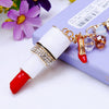 Metal Lipstick High Heels Car Keychain Women's Bag Pendant With Diamond For Gifts