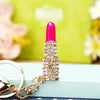Metal Lipstick High Heels Car Keychain Women's Bag Pendant With Diamond For Gifts