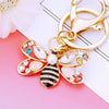 Metal Little Bee Insect Car Keychain For Women Diamondencrusted Pastoral Style