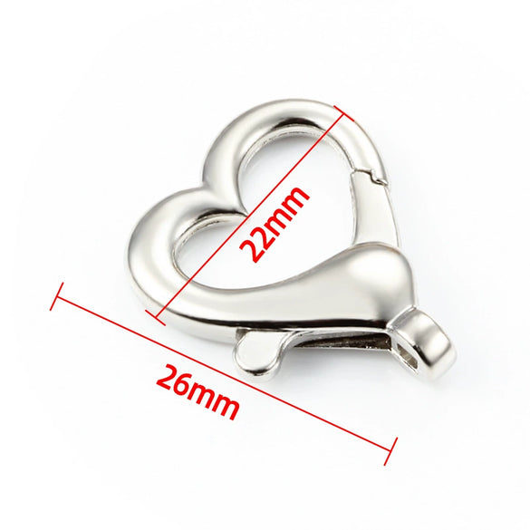 Metal Love Heart Shaped Electroplated Jewelry Buckle Accessories For Necklace Bracelet Bag