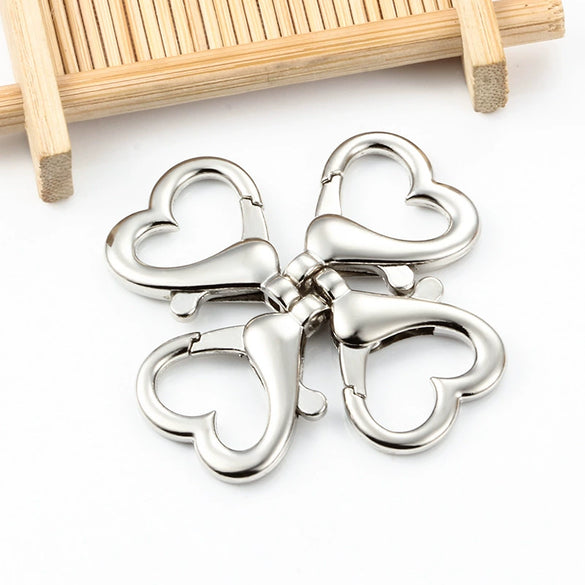 Metal Love Heart Shaped Electroplated Jewelry Buckle Accessories For Necklace Bracelet Bag