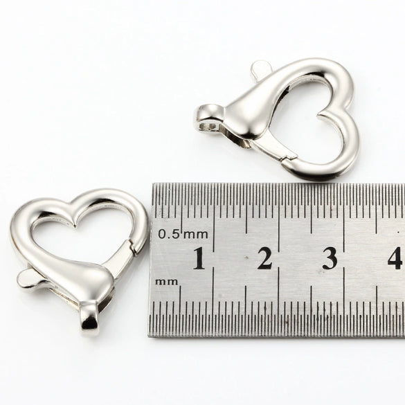 Metal Love Heart Shaped Electroplated Jewelry Buckle Accessories For Necklace Bracelet Bag