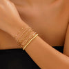 Metal Love Pendant Beaded Bracelet Set Electroplated Iron Heart Shape Women's Geometric Style