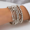 Metal Love Pendant Beaded Bracelet Set Electroplated Iron Heart Shape Women's Geometric Style