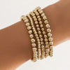 Metal Love Pendant Beaded Bracelet Set Electroplated Iron Heart Shape Women's Geometric Style