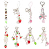 Metal Loveshaped And Starshaped Strawberry And Tulip Pendant Keychain And Mobile Phone Chain With Electroplating