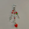Metal Loveshaped And Starshaped Strawberry And Tulip Pendant Keychain And Mobile Phone Chain With Electroplating
