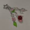Metal Loveshaped And Starshaped Strawberry And Tulip Pendant Keychain And Mobile Phone Chain With Electroplating