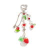 Metal Loveshaped And Starshaped Strawberry And Tulip Pendant Keychain And Mobile Phone Chain With Electroplating