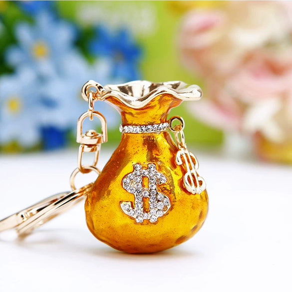 Metal Lucky Bag Pattern Car Keychain For Women Creative Bag Pendant