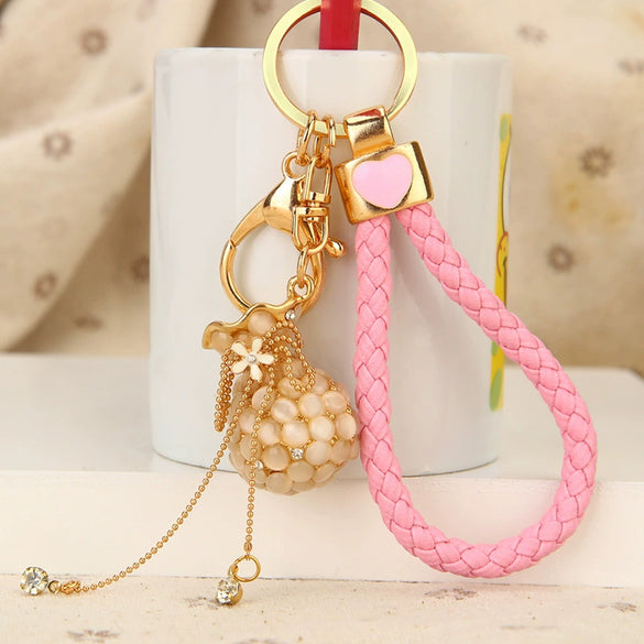 Metal Lucky Bag Pattern Cute Female Cartoon Keychain Pendant