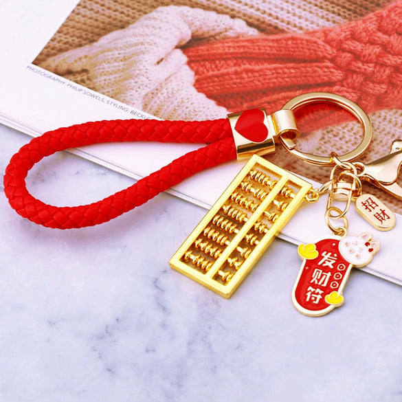 Metal Lucky Charm Abacus Women's Keychain Bag Pendant