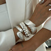 Metal Matte Ins Style Geometric Water Drop Hug Bracelet For Women With Electroplating