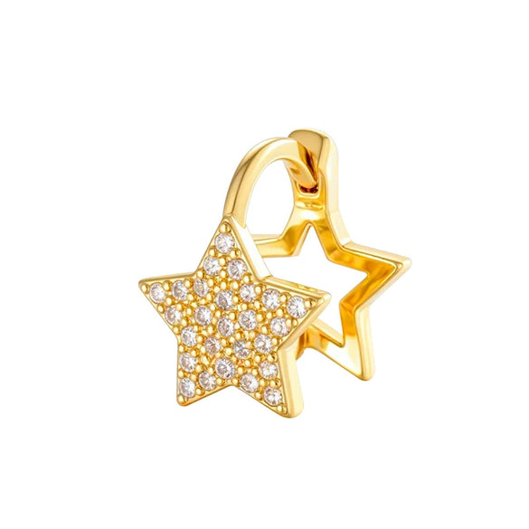 Metal Microencrusted Zircon Fivepointed Star Geometric Sweet Style Electroplated Women's Earrings