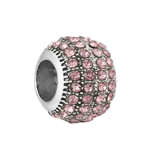 Metal Microinlaid Totem Pattern Large Hole Beads Jewelry Accessories For Girls' Fashion Bracelet With Electroplating Treatment