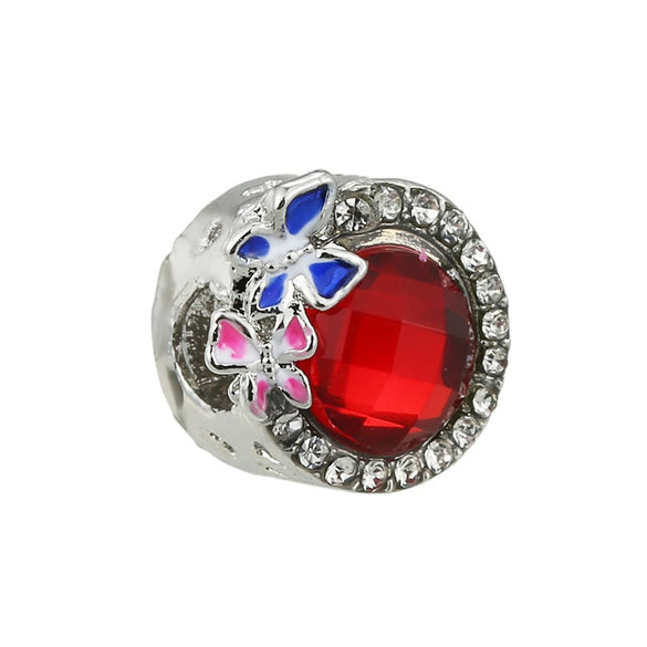 Metal Microinlaid Totem Pattern Large Hole Beads Jewelry Accessories For Girls' Fashion Bracelet With Electroplating Treatment