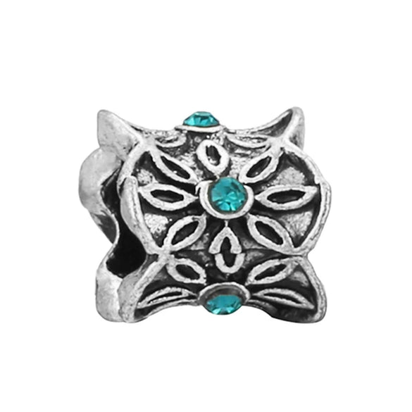 Metal Microinlaid Totem Pattern Large Hole Beads Jewelry Accessories For Girls' Fashion Bracelet With Electroplating Treatment