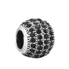 Metal Microinlaid Totem Pattern Large Hole Beads Jewelry Accessories For Girls' Fashion Bracelet With Electroplating Treatment