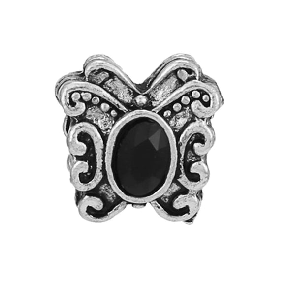 Metal Microinlaid Totem Pattern Large Hole Beads Jewelry Accessories For Girls' Fashion Bracelet With Electroplating Treatment