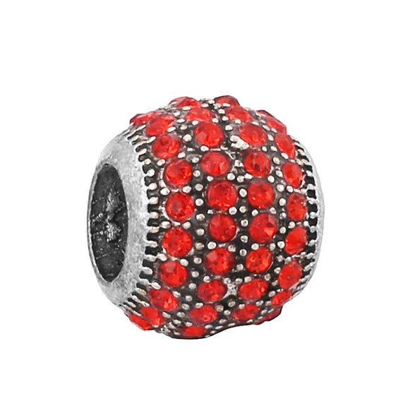 Metal Microinlaid Totem Pattern Large Hole Beads Jewelry Accessories For Girls' Fashion Bracelet With Electroplating Treatment