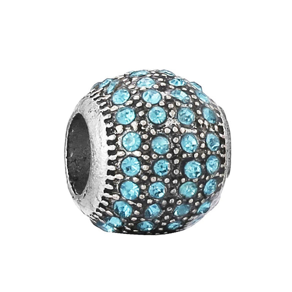 Metal Microinlaid Totem Pattern Large Hole Beads Jewelry Accessories For Girls' Fashion Bracelet With Electroplating Treatment