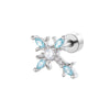 Metal Micropaved Zircon Cross Couple Piercing Earrings