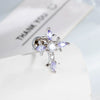Metal Micropaved Zircon Cross Couple Piercing Earrings