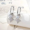 Metal Micropaved Zircon Star Earrings