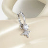 Metal Micropaved Zircon Star Earrings